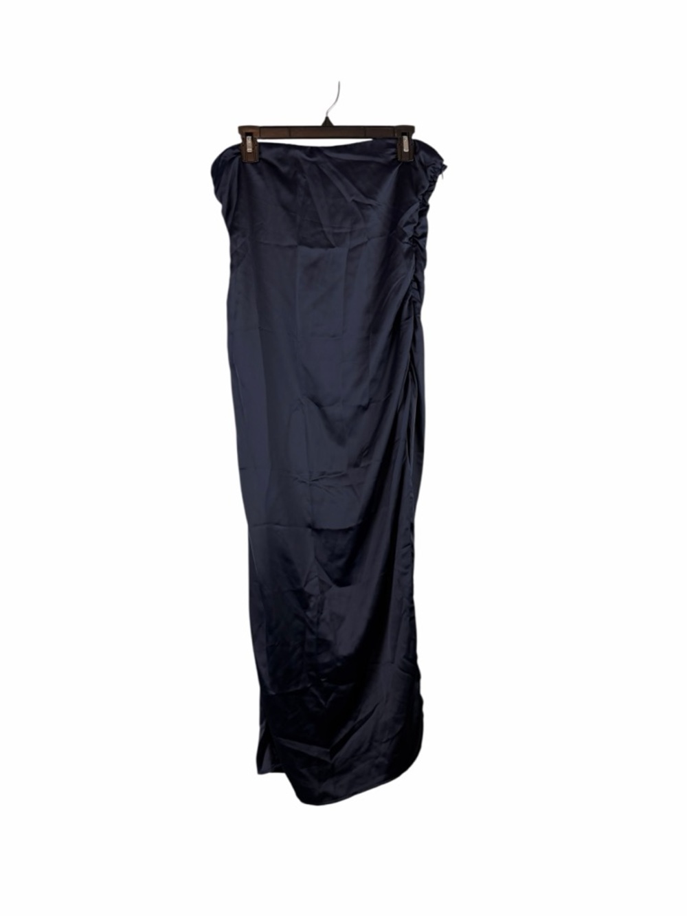 House of Harlow 1960 Navy Satin Strapless Ruched Dress Size L